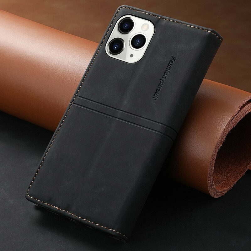 Folio Cover iPhone 12 / 12 Pro Custodia in pelle Effetto Pelle Couture