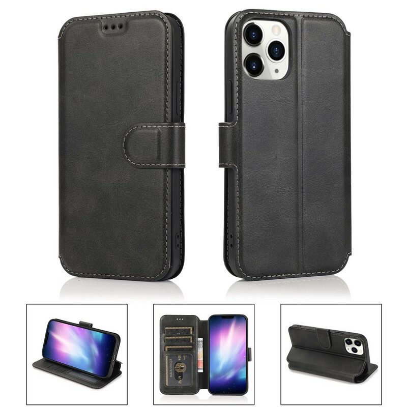Folio Cover iPhone 12 / 12 Pro Stile Retrò In Pelle
