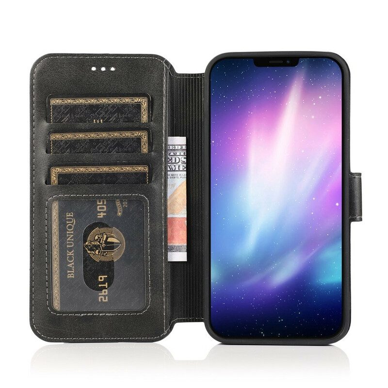 Folio Cover iPhone 12 / 12 Pro Stile Retrò In Pelle