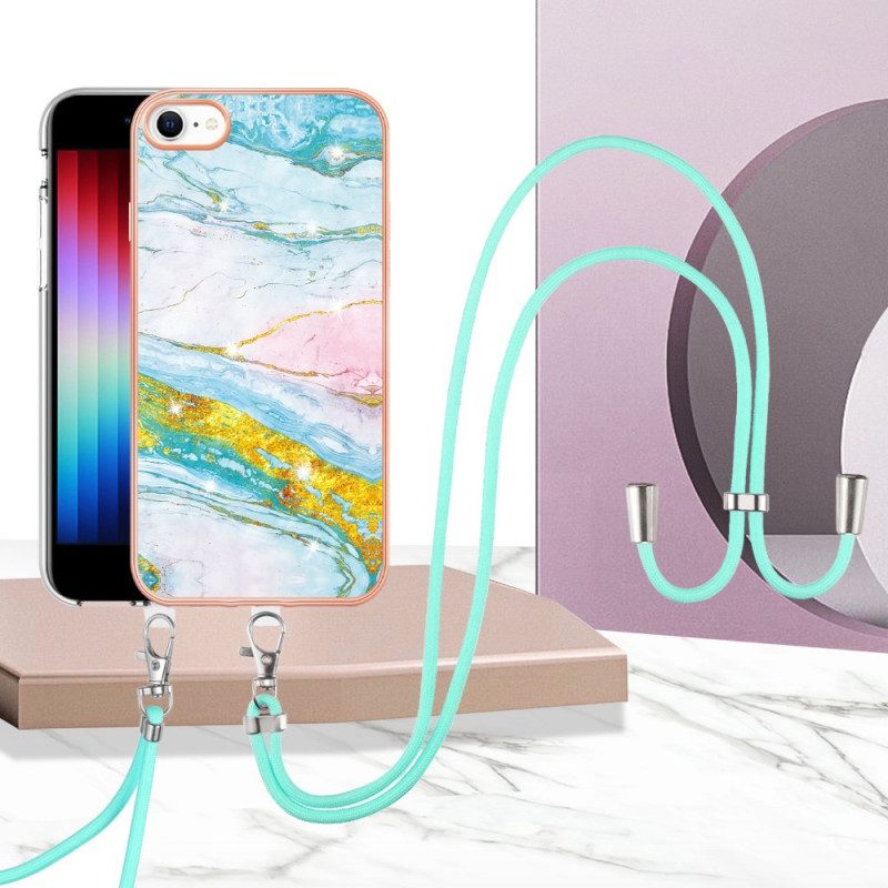 Cover iPhone SE 3 / SE 2 / 8 / 7 Con Cordone Di Marmo