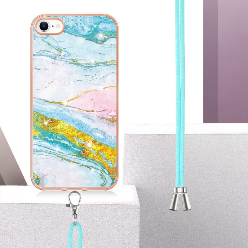 Cover iPhone SE 3 / SE 2 / 8 / 7 Con Cordone Di Marmo
