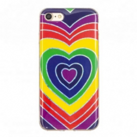 Cover iPhone SE 3 / SE 2 / 8 / 7 Cuore Glitterato Vintage