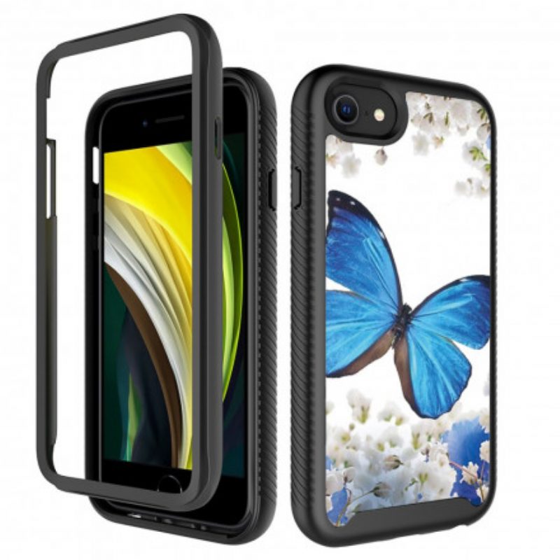 Cover iPhone SE 3 / SE 2 / 8 / 7 Farfalle A Doppia Protezione