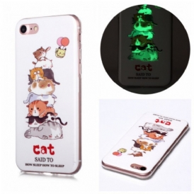 Cover iPhone SE 3 / SE 2 / 8 / 7 Gatti Fluorescenti