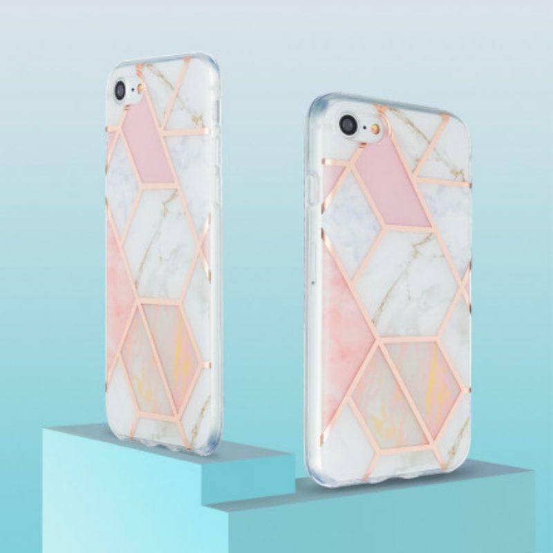 Cover iPhone SE 3 / SE 2 / 8 / 7 Geometria Del Marmo Siliconico
