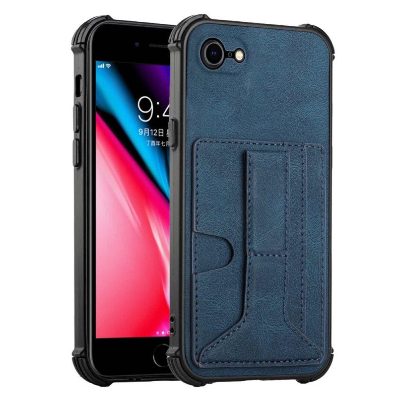 Cover iPhone SE 3 / SE 2 / 8 / 7 Supporto In Pelle E Portacarte
