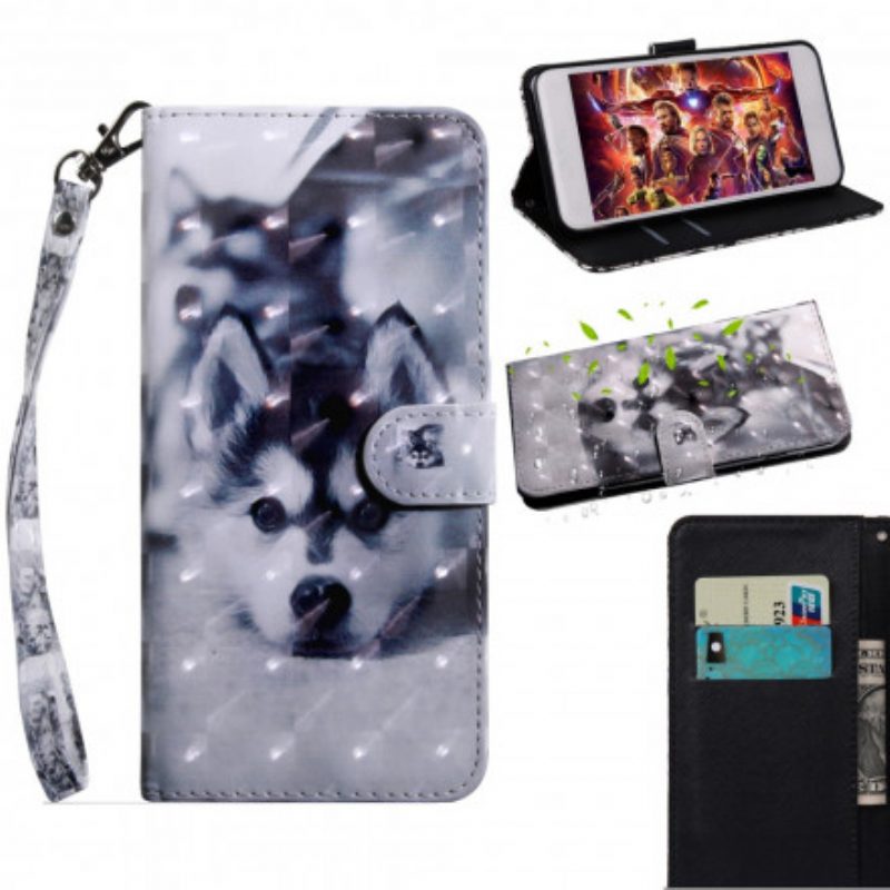Custodia in pelle iPhone SE 3 / SE 2 / 8 / 7 Cucciolo Strappy