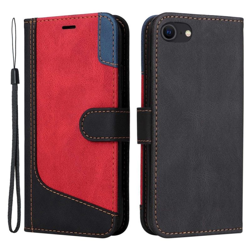 Custodia in pelle iPhone SE 3 / SE 2 / 8 / 7 Motivo Grafico Strappy