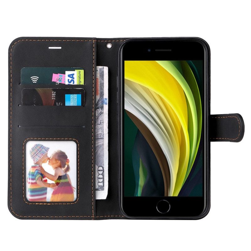 Custodia in pelle iPhone SE 3 / SE 2 / 8 / 7 Motivo Grafico Strappy