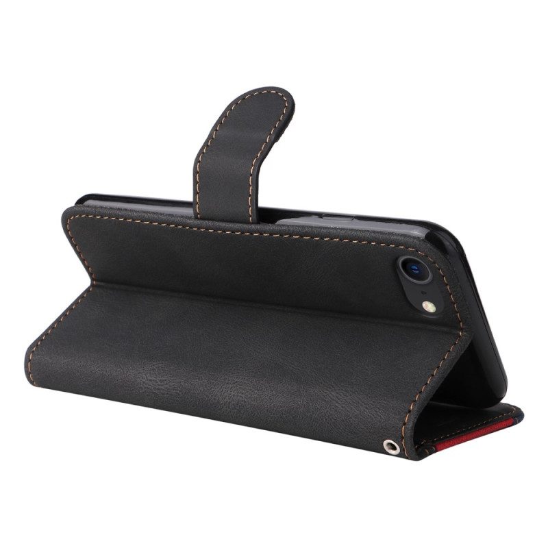 Custodia in pelle iPhone SE 3 / SE 2 / 8 / 7 Motivo Grafico Strappy