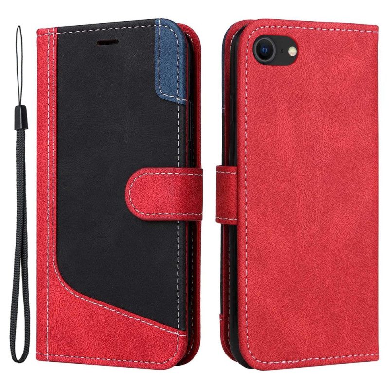 Custodia in pelle iPhone SE 3 / SE 2 / 8 / 7 Motivo Grafico Strappy