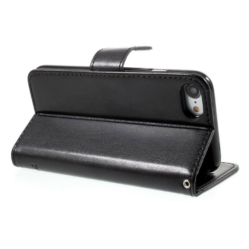 Custodia in pelle iPhone SE 3 / SE 2 / 8 / 7 Strappy Floreale
