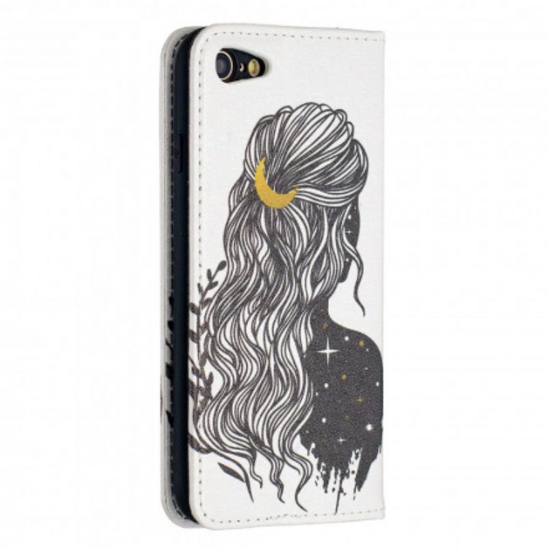 Folio Cover iPhone SE 3 / SE 2 / 8 / 7 Custodia in pelle Bei Capelli