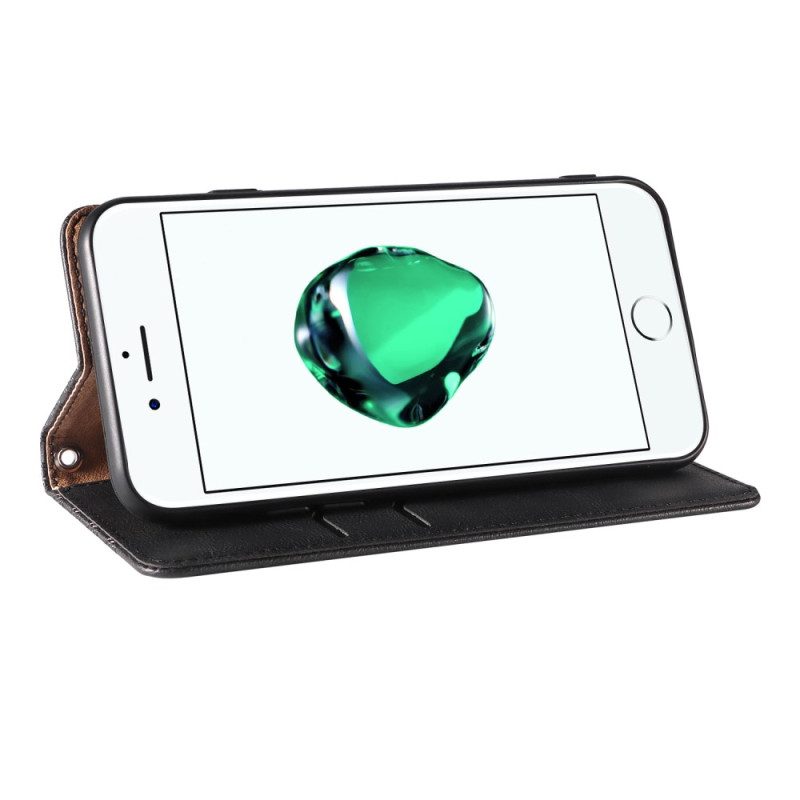 Folio Cover iPhone SE 3 / SE 2 / 8 / 7 Custodia in pelle Cinturino Retrò