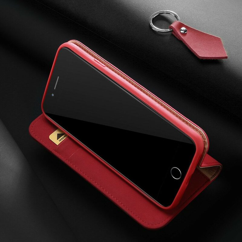 Folio Cover iPhone SE 3 / SE 2 / 8 / 7 Custodia in pelle Desiderio Serie Dux-ducis