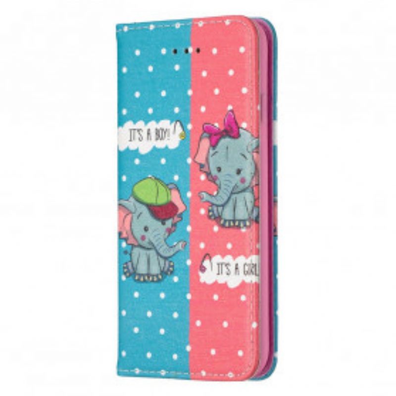 Folio Cover iPhone SE 3 / SE 2 / 8 / 7 Custodia in pelle Elefantini