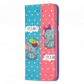 Folio Cover iPhone SE 3 / SE 2 / 8 / 7 Custodia in pelle Elefantini