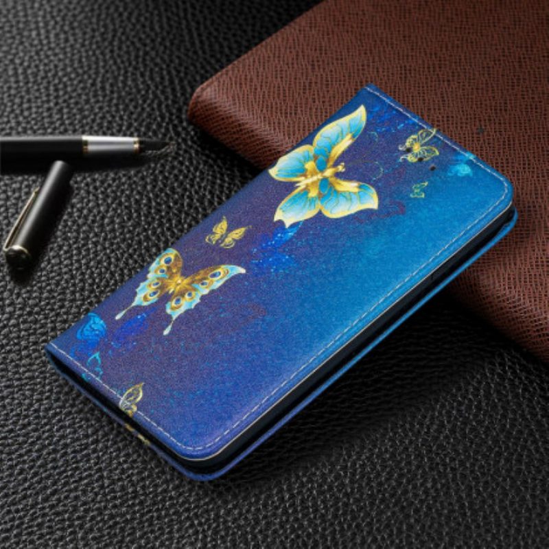 Folio Cover iPhone SE 3 / SE 2 / 8 / 7 Custodia in pelle Farfalle Colorate