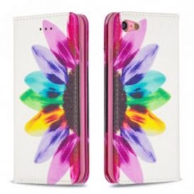 Folio Cover iPhone SE 3 / SE 2 / 8 / 7 Custodia in pelle Fiore Dell'acquerello