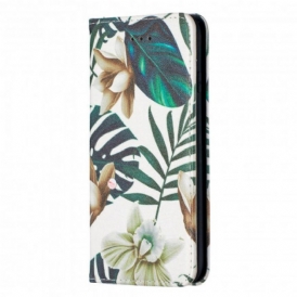 Folio Cover iPhone SE 3 / SE 2 / 8 / 7 Custodia in pelle Foglie