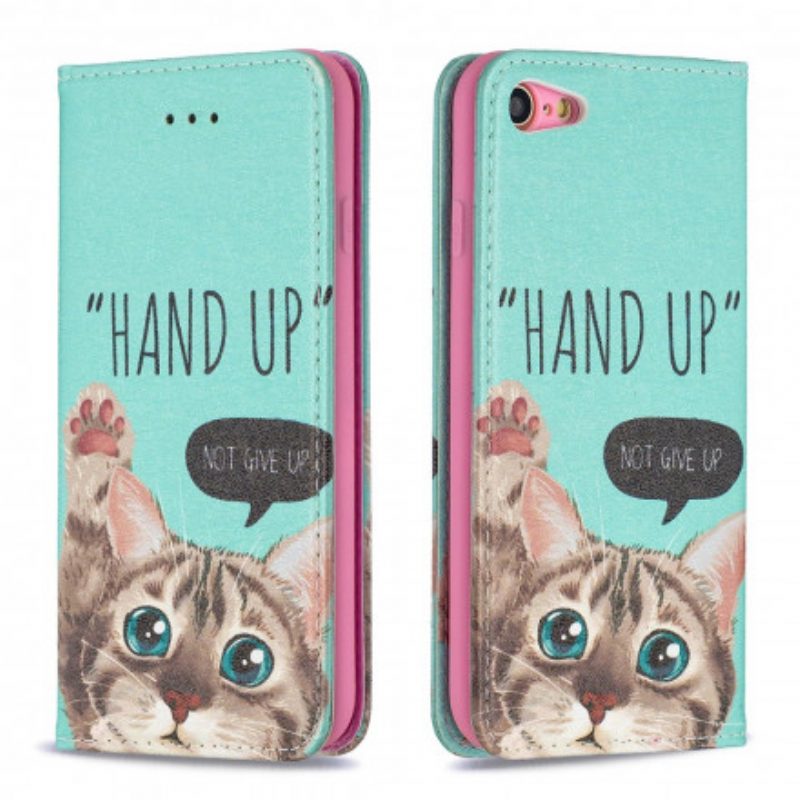 Folio Cover iPhone SE 3 / SE 2 / 8 / 7 Custodia in pelle Mano In Alto