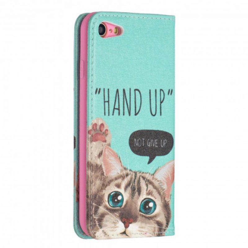 Folio Cover iPhone SE 3 / SE 2 / 8 / 7 Custodia in pelle Mano In Alto