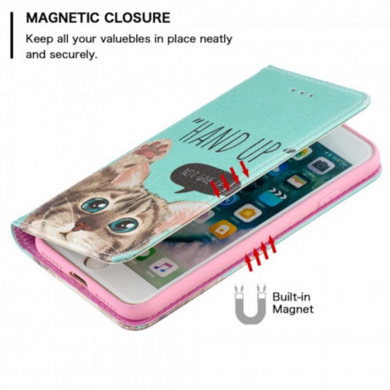 Folio Cover iPhone SE 3 / SE 2 / 8 / 7 Custodia in pelle Mano In Alto