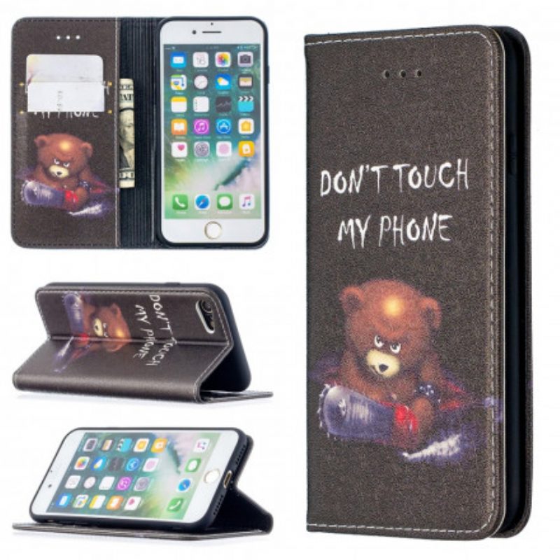Folio Cover iPhone SE 3 / SE 2 / 8 / 7 Custodia in pelle Orso Pericoloso