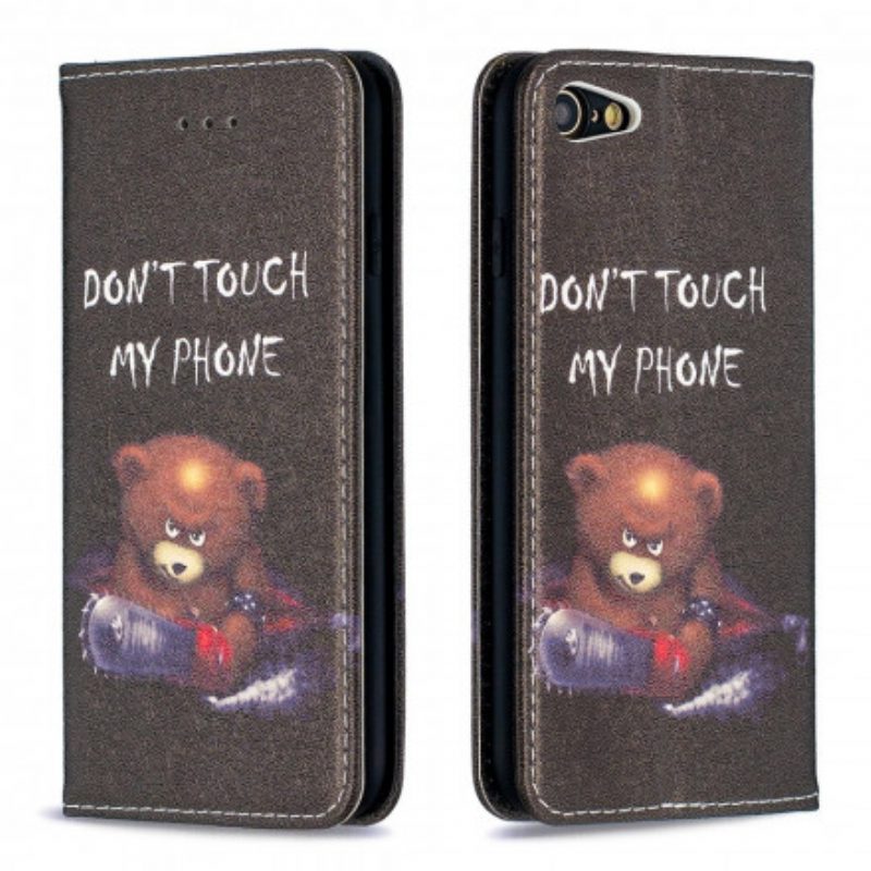 Folio Cover iPhone SE 3 / SE 2 / 8 / 7 Custodia in pelle Orso Pericoloso