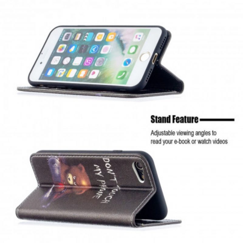 Folio Cover iPhone SE 3 / SE 2 / 8 / 7 Custodia in pelle Orso Pericoloso