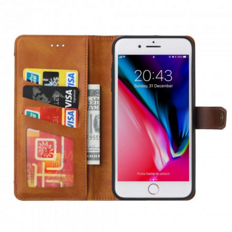 Folio Cover iPhone SE 3 / SE 2 / 8 / 7 Portacarte Frontale Con Cinturino