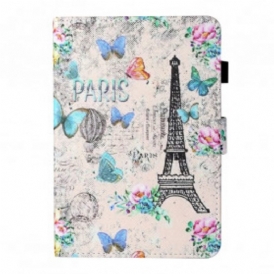 Custodia in pelle Samsung Galaxy Tab A7 (2020) Farfalle Della Torre Eiffel