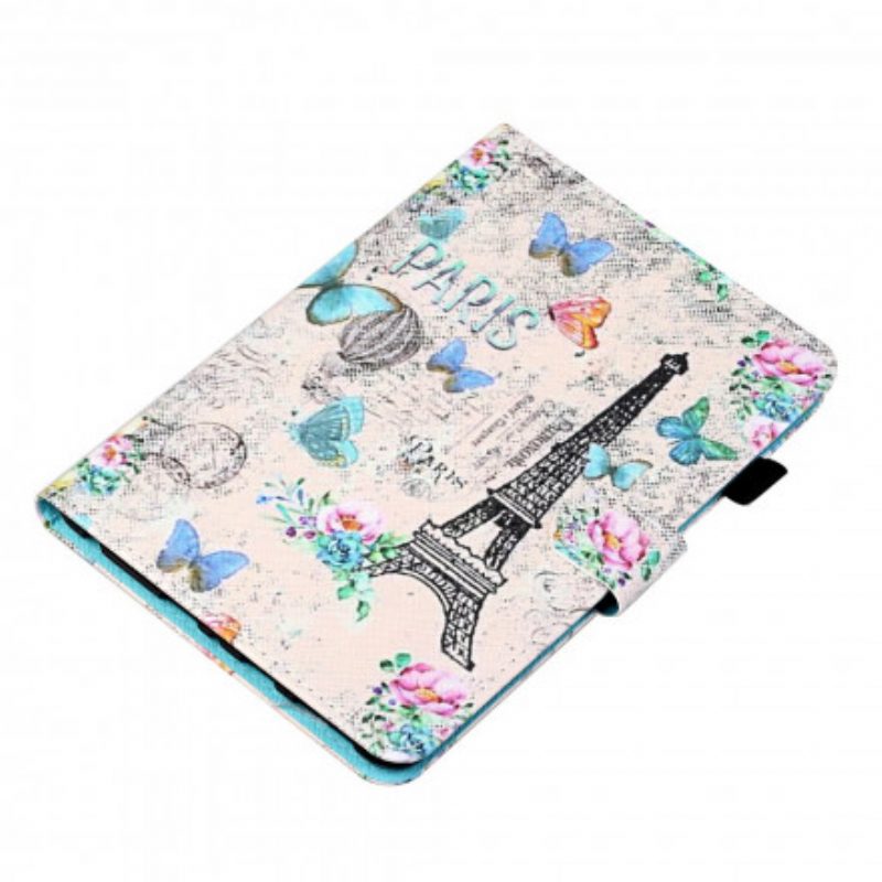 Custodia in pelle Samsung Galaxy Tab A7 (2020) Farfalle Della Torre Eiffel