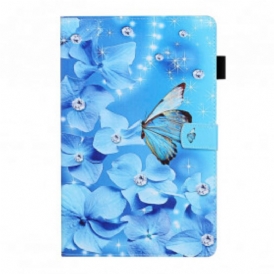 Custodia in pelle Samsung Galaxy Tab A7 (2020) Farfalle Di Diamanti