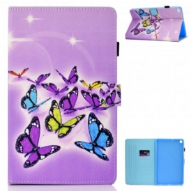 Custodia in pelle Samsung Galaxy Tab A7 (2020) Farfalle Dipinte