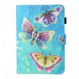 Custodia in pelle Samsung Galaxy Tab A7 (2020) Farfalle Multicolori