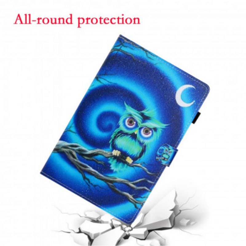 Custodia in pelle Samsung Galaxy Tab A7 (2020) Gufo Divertente
