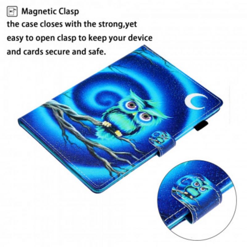 Custodia in pelle Samsung Galaxy Tab A7 (2020) Gufo Divertente
