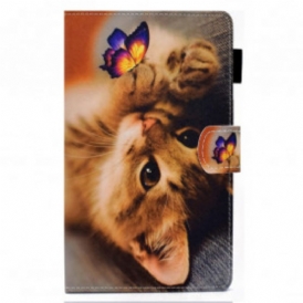 Custodia in pelle Samsung Galaxy Tab A7 (2020) Il Mio Gattino E La Mia Farfalla