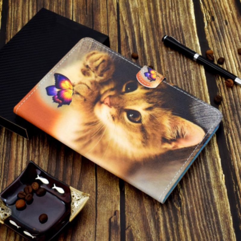 Custodia in pelle Samsung Galaxy Tab A7 (2020) Il Mio Gattino E La Mia Farfalla