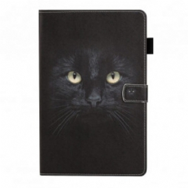 Custodia in pelle Samsung Galaxy Tab A7 (2020) Occhi Di Gatto Nero