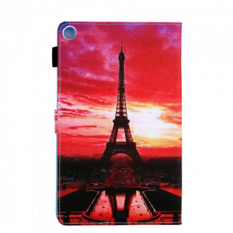 Custodia in pelle Samsung Galaxy Tab A7 (2020) Torre Eiffel Al Tramonto