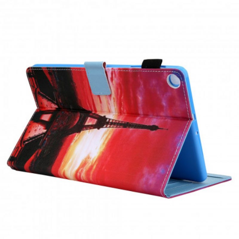 Custodia in pelle Samsung Galaxy Tab A7 (2020) Torre Eiffel Al Tramonto