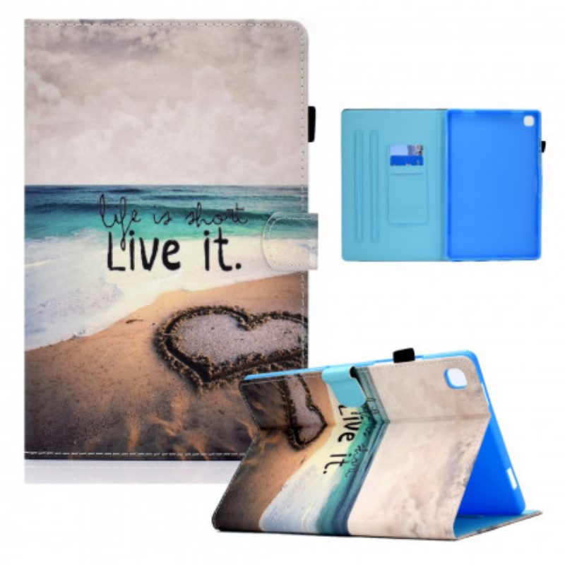 Custodia in pelle Samsung Galaxy Tab A7 (2020) La Vita È Breve Spiaggia