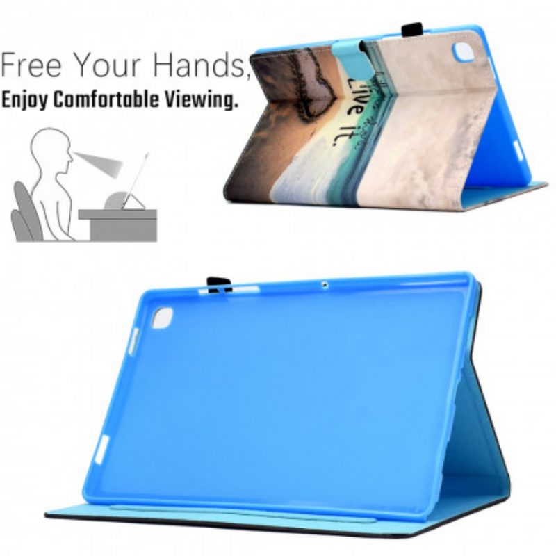 Custodia in pelle Samsung Galaxy Tab A7 (2020) La Vita È Breve Spiaggia
