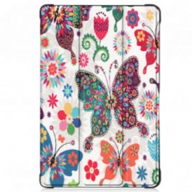 Custodia Samsung Galaxy Tab A7 (2020) Farfalle E Fiori Migliorati