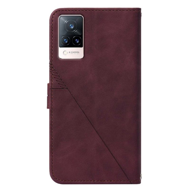 Custodia in pelle Vivo V21 5G Effetto Pelle Con Tracolla