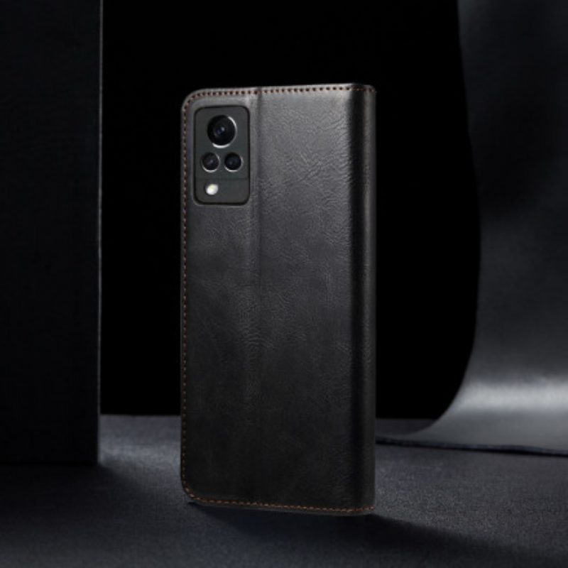 Folio Cover Vivo V21 5G Custodia in pelle Ecopelle Cerata