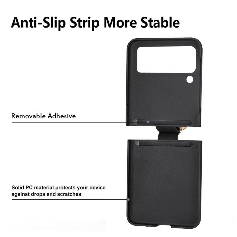 Folio Cover Samsung Galaxy Z Flip 4 Custodia in pelle Anello Di Metallo