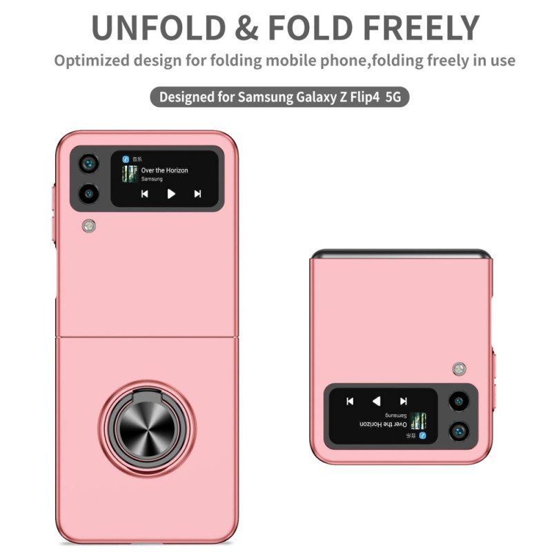 Folio Cover Samsung Galaxy Z Flip 4 Custodia in pelle Anello Rotante